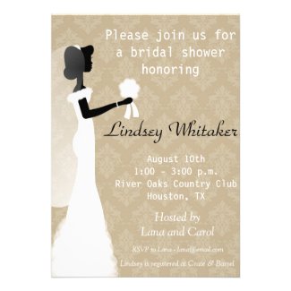 Bridal Shower Invitation (bride with flowers)