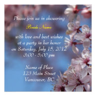 bridal shower invitation, cherry blossoming tree