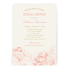Bridal Shower Invitation | Coral Floral Peony
