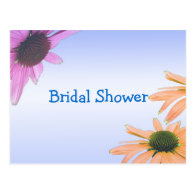 bridal shower invitation, daisy flowers postcard