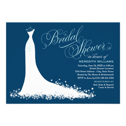 Bridal Shower Invitation | Elegant Wedding Gown (front side)