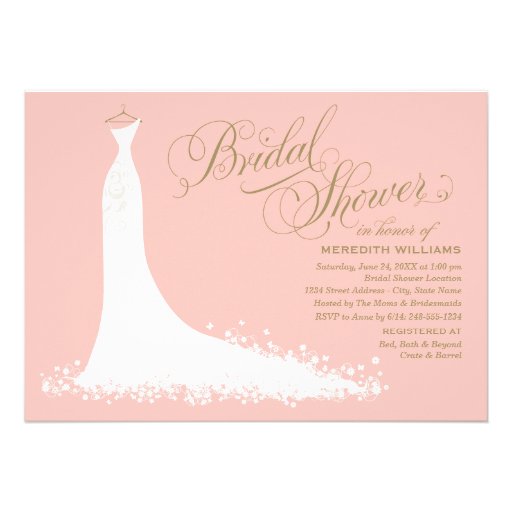 Bridal Shower Invitation | Elegant Wedding Gown from Zazzle.com