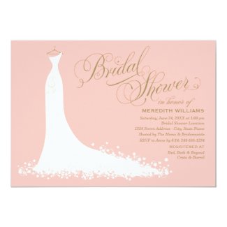 Bridal Shower Invitation | Elegant Wedding Gown 5" X 7" Invitation Card