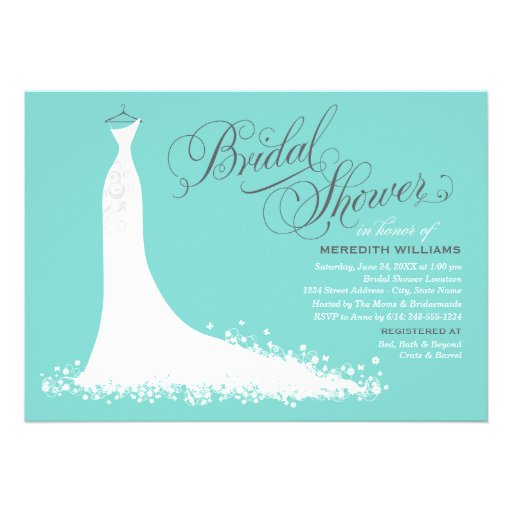 Bridal Shower Invitation | Elegant Wedding Gown (front side)