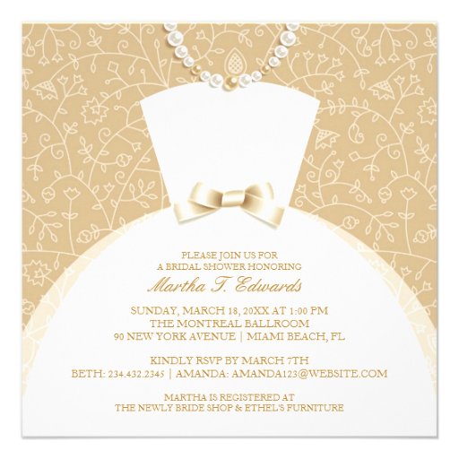 Bridal Shower Invitation Flat Card