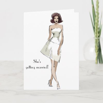 Bridal Shower Invitation-Funky Bride Greeting Card