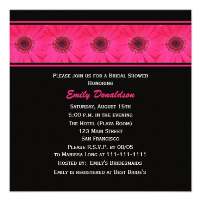 Bridal Shower Invitation -- Gerbera Daisy