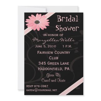 Bridal Shower Invitation in Pink and Black invitation