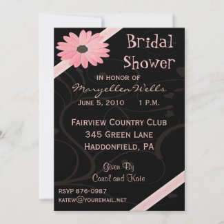 Bridal Shower Invitation in Pink and Black invitation