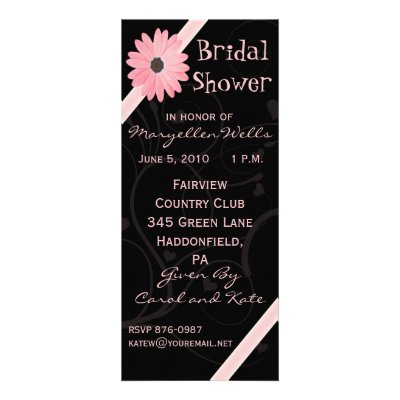 Bridal Shower Invitation in Pink and Black