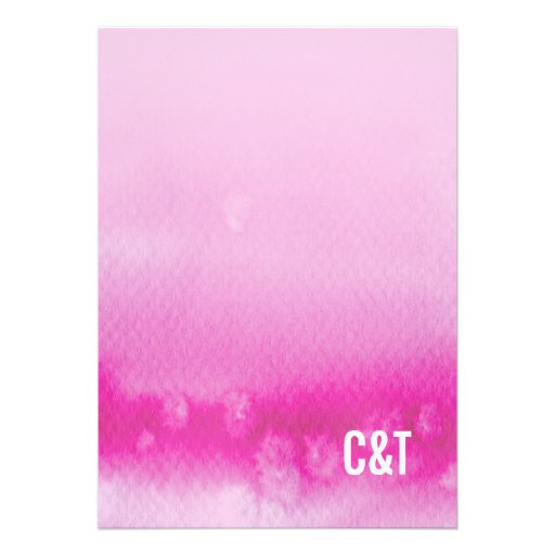 BRIDAL SHOWER INVITATION : ombre watercolor pink