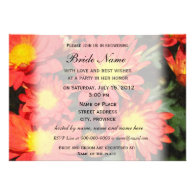 Bridal shower invitation, orange daisy flowers