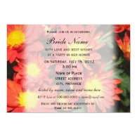 Bridal shower invitation, orange daisy flowers custom invitations