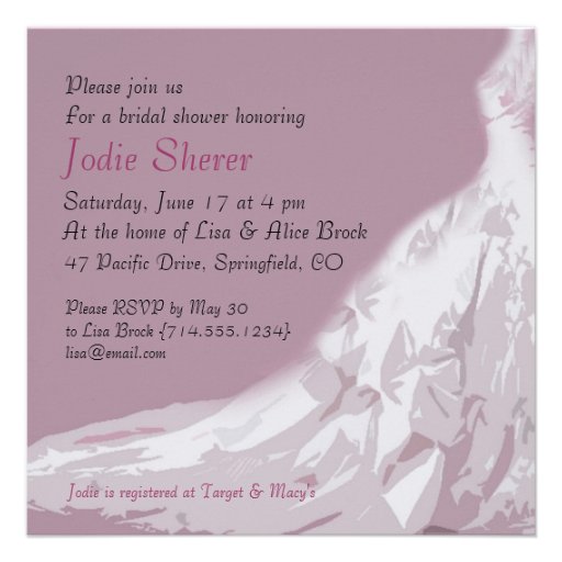 Bridal Shower Invitation : Pink dress