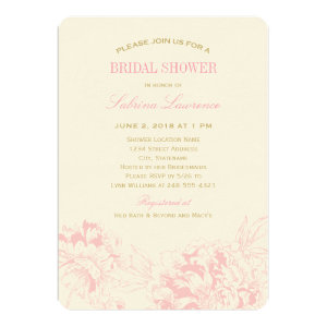 Bridal Shower Invitation | Pink Floral Peony