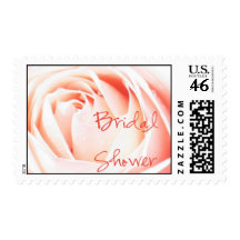 Bridal Shower Invitation Pink Rose Stamps