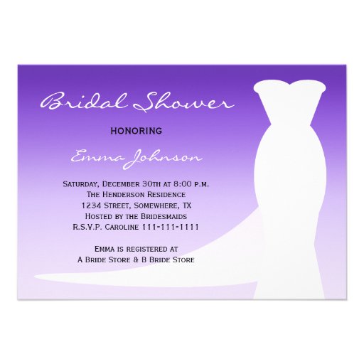 Bridal Shower Invitation Purple Ombre