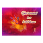 Bridal Shower Invitation Red Freesia