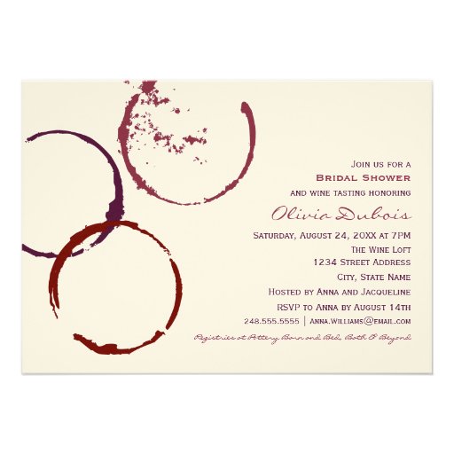 Bridal Shower Invitation | Red Wine Theme