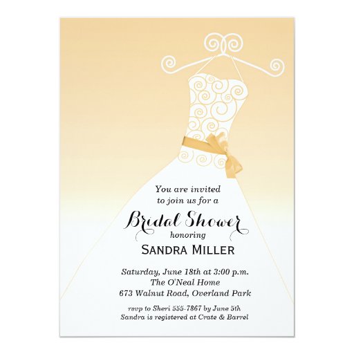 Bridal Shower Invitation: Ribbon Dress Champagne