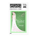 Bridal Shower Invitation - Spring Green and White Stamps