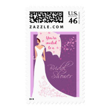 Bridal Shower Invitation Stamp - Lavender