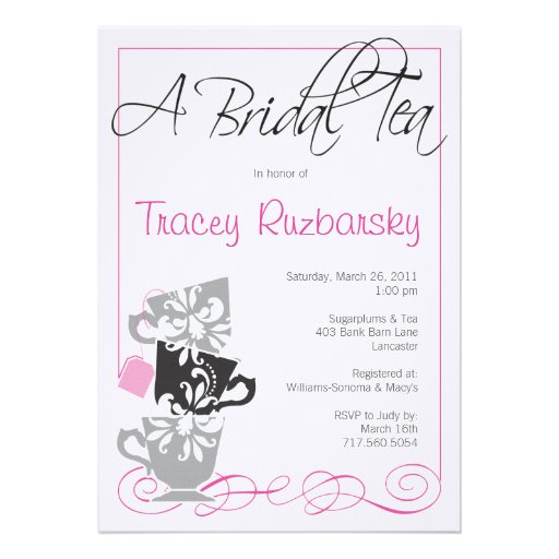 Bridal Shower Invitation - Tea