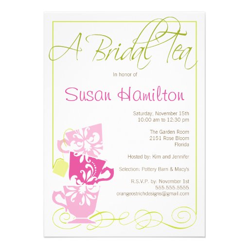 Bridal Shower Invitation - Tea