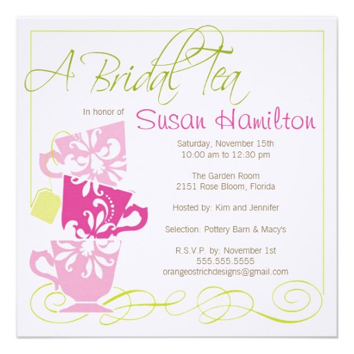 Bridal Shower Invitation - Tea