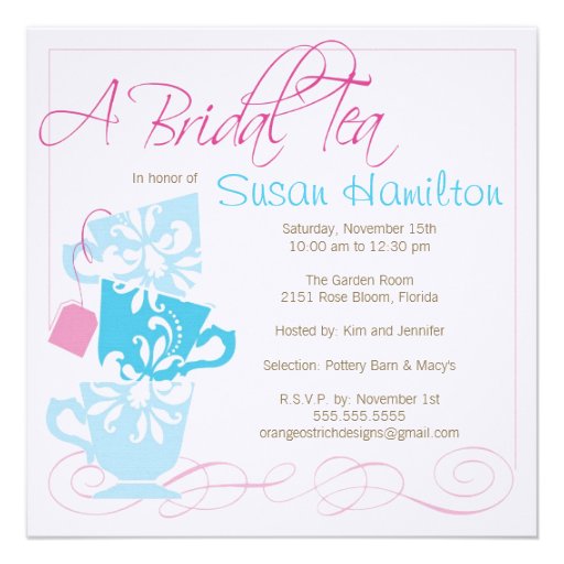 Bridal Shower Invitation - Tea