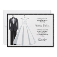 Bridal Shower Invitation - Tux and Wedding Dress invitation