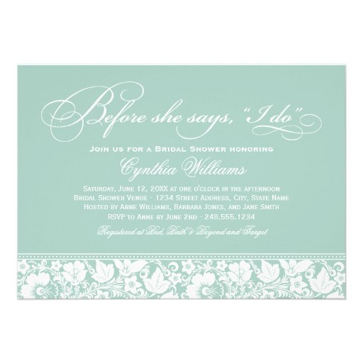 Bridal Shower Invitation | Vintage Floral Lace