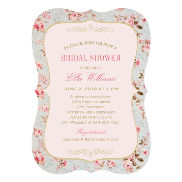 Bridal Shower Invitation | Vintage Garden Party (front side)