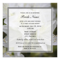 Bridal shower invitation, white azalea flowers