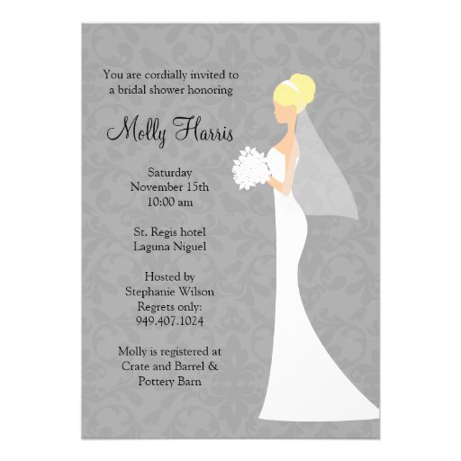 Bridal Shower Invitation with Matching Envelopes