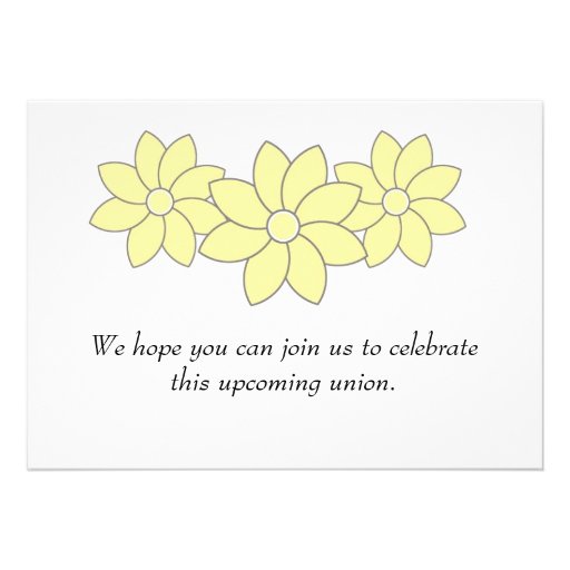 Bridal Shower Invitation yellow and grey floral