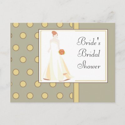Bridal Shower Invitation-Yellow Polka Dot Postcards