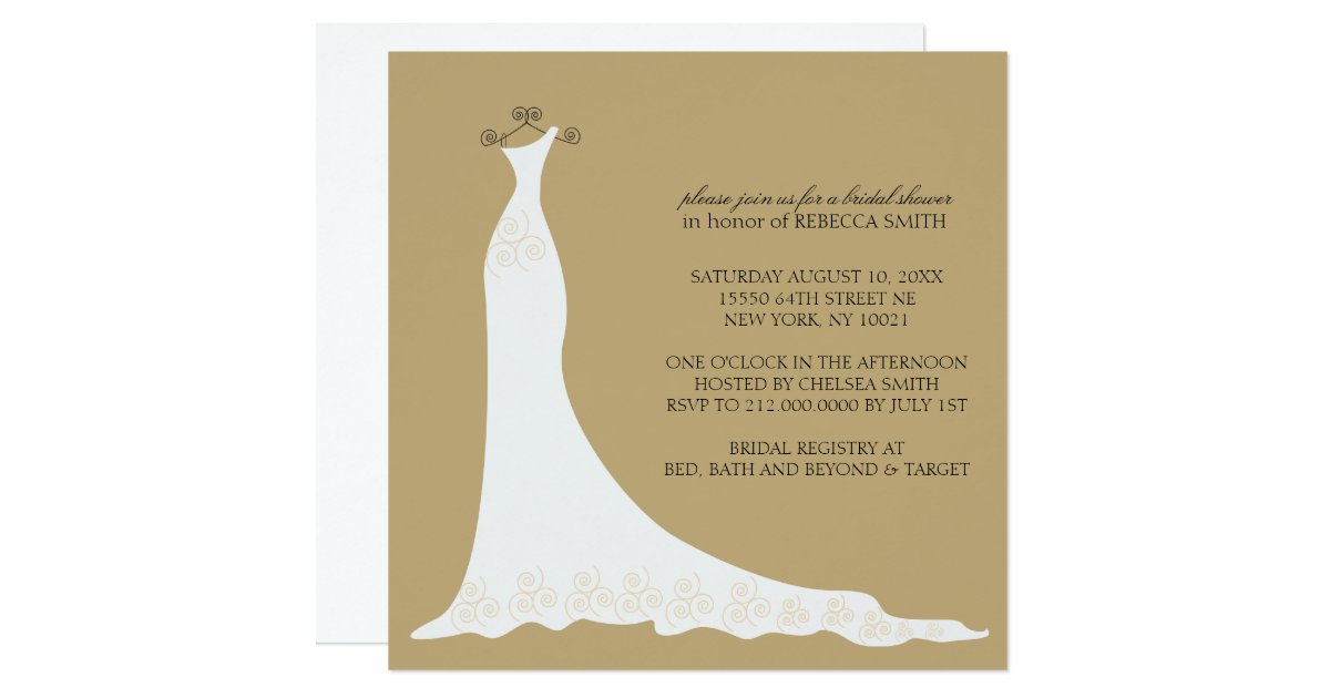 Bridal Shower Invitations {gold} Zazzle