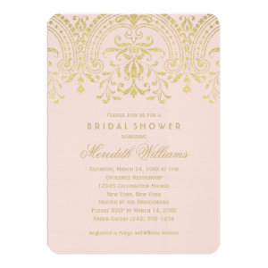 Bridal Shower Invitations | Gold Vintage Glamour
