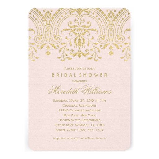 Bridal Shower Invitations | Gold Vintage Glamour
