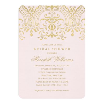 Bridal Shower Invitations | Gold Vintage Glamour