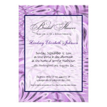 Bridal Shower Invitations ~ Lilac Feathers