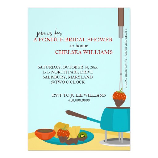 Bridal Shower Invitations or Fondue Party