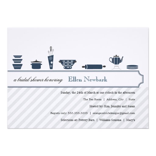 Bridal Shower Invitations  |  Peacock Blue