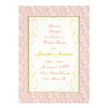 Bridal Shower Invitations Pink lace, Ivory, Gold