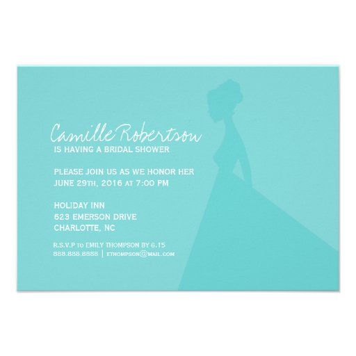 Bridal Shower Invite | Bride Silhouette I |blu