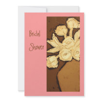 Bridal Shower invite in pinks and browns invitations