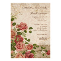 Bridal Shower Invite - Trellis Rose Vintage Card