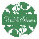 Bridal Shower Leaf Flourish Envelope Sticker Seal by hummingbirdcake Bridal Shower Leaf Flourish Envelope Sticker Seal