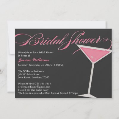 Bridal Shower Martini Personalized Invites